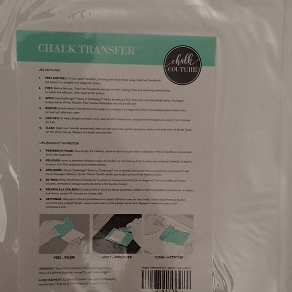 Chalk Couture Transfer Reusable NWT - Picture 6 of 6